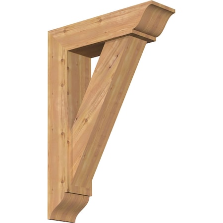 Ekena Millwork Traditional Traditional Smooth Bracket w/ Offset Brace, Western Red Cedar, 7 1/2"W x 28"D x 40"H BKT0806X28X40TRA01SWR